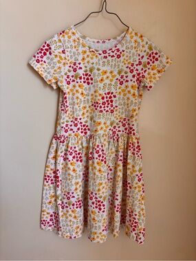 Kids Floral Short-Sleeve Cotton Dress Winter Water Factory Organic Cotton Size 6